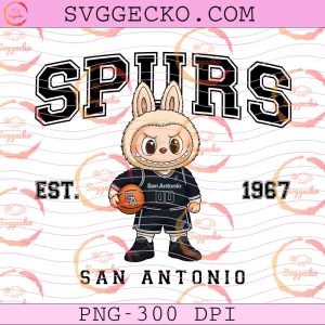 Labubu San Antonio Spurs Basketball PNG, The Monsters NBA Fan Art PNG, Labubu Spurs Est 1967 PNG 300 DPI