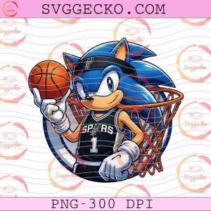 Sonic San Antonio Spurs PNG, Victor Wembanyama Number 1 Shirt Design, Sonic NBA Playoffs 2026 Fan Art Design