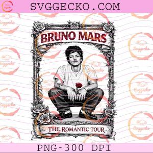 Vintage Bruno Mars The Romantic PNG, The Romantic Tour 2026 PNG, Bruno Mars Tour 2026 PNG Design