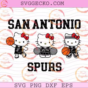 Hello Kitty San Antonio Spurs Cheerleader SVG, Hello Kitty NBA Cheerleader SVG, Sanrio San Antonio Spurs Basketball SVG PNG