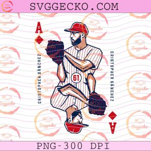 Cristopher Sanchez Ace Playing Card PNG, Cristopher Sanchez Philadelphia Baseball PNG, Pitcher 61 Ace of Diamonds Clipart PNG