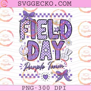 Field Day Purple Team PNG, Groovy Field Day PNG, Kids School Sports PNG Design