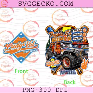 Lady Vol BHC Triple E Diner Car Racing PNG, Knoxville Tennessee Soccer Softball PNG, Lady Vols PNG Design