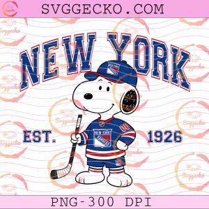 Snoopy New York Rangers PNG, Snoopy Hockey NHL PNG, NY Rangers Hockey Est 1926 PNG Design