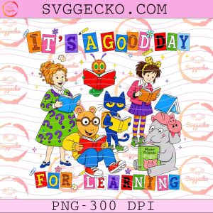 Storybook Characters Back To School PNG, It's A Good Day For Learning PNG, Retro Teacher Book Character PNG