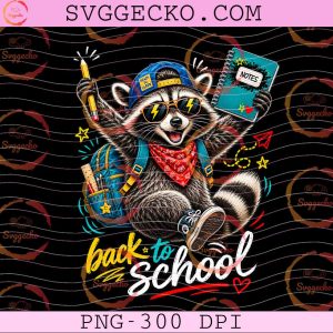 Back To School Raccoon PNG, Raccoon First Day Of School PNG, Animals Cute Teacher PNG Design