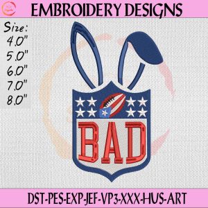 Bad Bunny Bowl Football Embroidery Design, Puerto Rico Football Embroidery, Bad Bunny NFL Logo Embroidery Digital Download