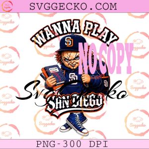 Chucky Wanna Play San Diego Padres PNG, Horror Chucky Back to School PNG, San Diego Baseball Fan Halloween PNG