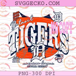Detroit Tigers Baseball Est 1901 PNG, American League Central Division PNG