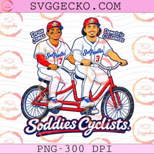 Druw Jones and Demetrio Crisantes Soddies Cyclists PNG, Amarillo Sod Poodles Baseball Tandem Bike PNG