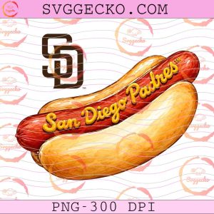 Funny San Diego Padres Hot Dog PNG, Baseball Game Day Snack PNG, San Diego Padres 2026 PNG Design