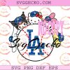 Hello Kitty Dodgers Peekaboo SVG, Funny Hello Kitty Baseball SVG, Hello Kitty MLB Teams SVG PNG