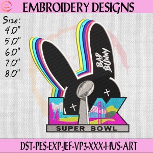 Bad Bunny Super Bowl Embroidery Design, Benito Football Embroidery Design, Puerto Rico Football Embroidery Digital Download