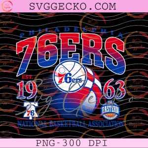 Philadelphia 76ers Est 1963 Basketball PNG, Philly 76ers Eastern Conference PNG, Philadelphia 76ers NBA Shirt Design