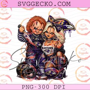 Bride Of Chucky Baltimore Ravens PNG - Horror Movie X Football NFL Teams PNG Design