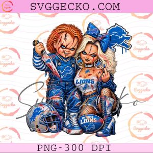Bride Of Chucky Detroit Lions PNG - Horror Movie X Football NFL Teams PNG Design