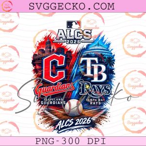 Guardians vs Rays 2026 ALCS Matchup PNG - Tampa Bay Rays MLB Postseason Matchup PNG Shirt