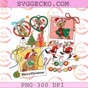 Jaq and Gus Christmas PNG - Cinderella Mice Christmas Sublimation Design