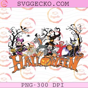 Mickey And Friends Halloween PNG - Mickey Vampire Minnie Witch Pumpkin PNG Digital Download
