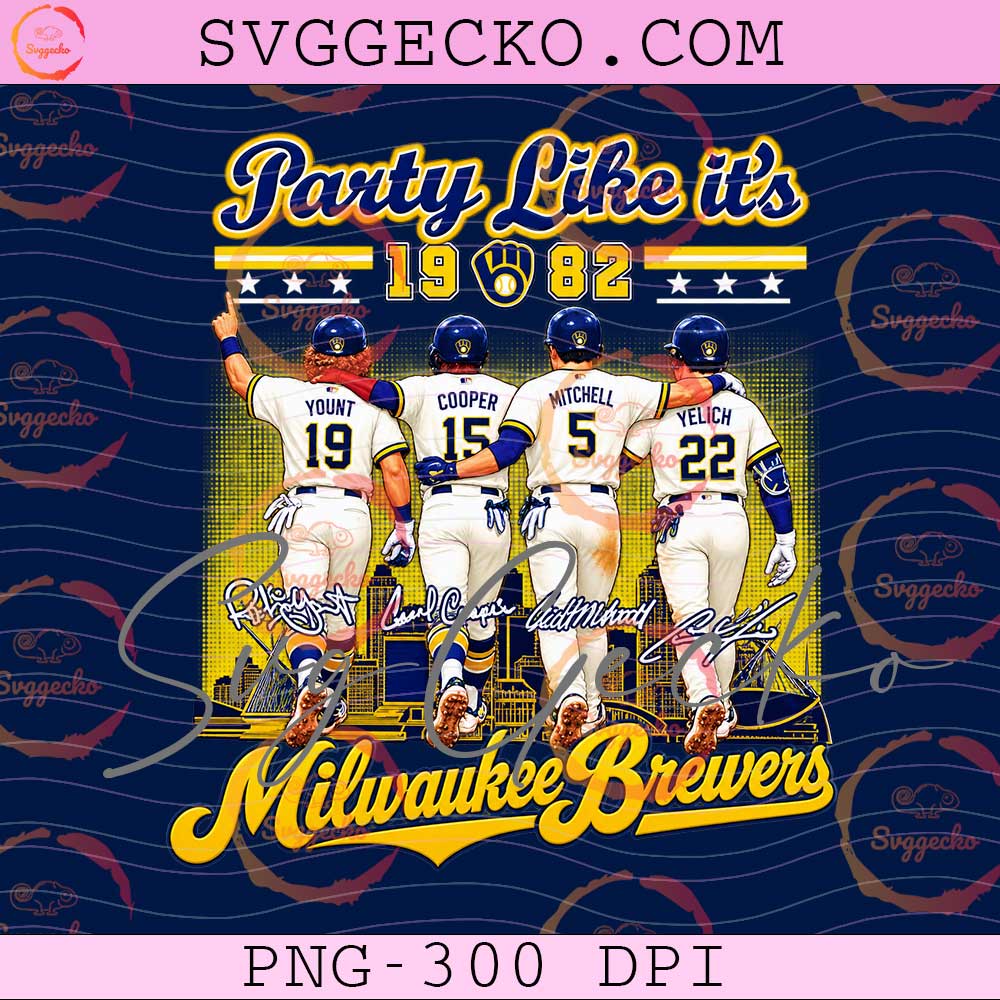 Party Like Its 1982 Milwaukee Brewers PNG - Milwaukee Brewers Players and Signatures Skyline PNG Design Party Like Its 1982 Milwaukee Brewers PNG - Milwaukee Brewers Players and Signatures Skyline PNG Design