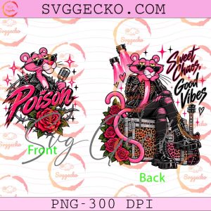 Poison x Pink Panther Sweet Chaos Good Vibes PNG - Rock N Roll Pink Panther PNG Design