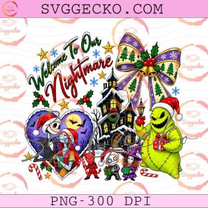Retro Welcome To Our Nightmare PNG - Jack Skellington Christmas PNG Digital Download