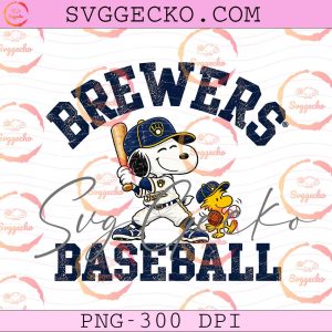 Snoopy Milwaukee Brewers Baseball PNG - Snoopy And Woodstock Baseball Player PNG Cut File