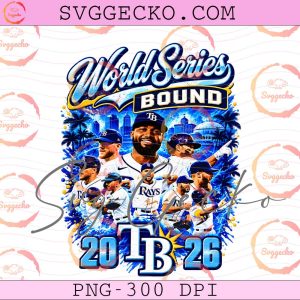 Tampa Bay Baseball Players World Series PNG - Tampa Bay Rays World Series Bound 2026 PNG Design